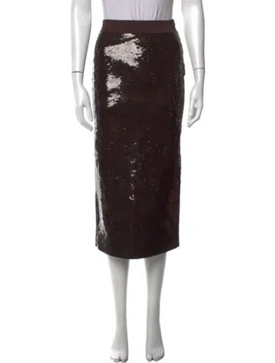 Pre-owned A.l.c Patterned Midi Length Skirt In Brown