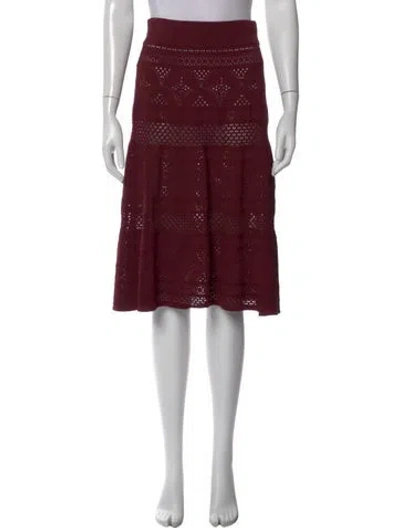 Pre-owned A.l.c Patterned Midi Length Skirt In Burgundy