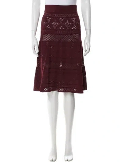 Pre-owned A.l.c Patterned Midi Length Skirt In Burgundy