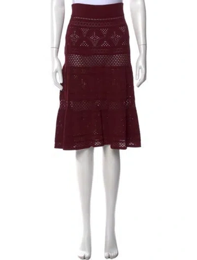 Pre-owned A.l.c Patterned Midi Length Skirt In Burgundy