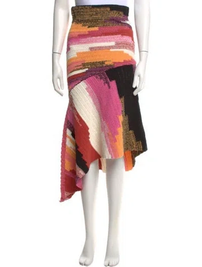 Pre-owned A.l.c Patterned Midi Length Skirt In Pink