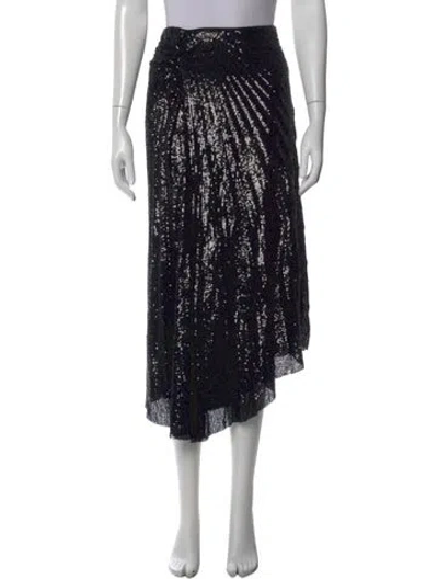 Pre-owned A.l.c Patterned Midi Length Skirt W/ Tags In Black