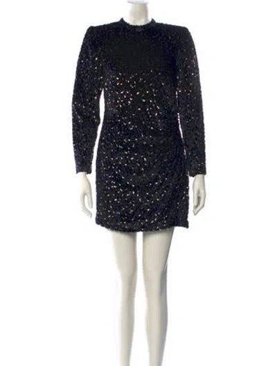 Pre-owned A.l.c Patterned Mini Dress In Black