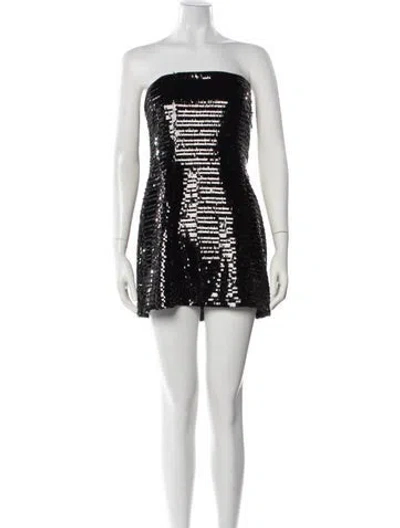 Pre-owned A.l.c Patterned Mini Dress In Black