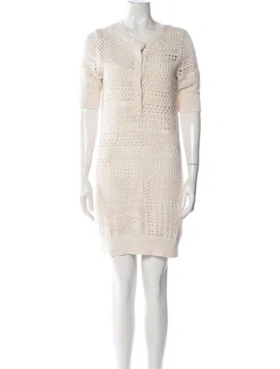 Pre-owned A.l.c Patterned Mini Dress In Neutral