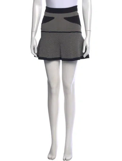 Pre-owned A.l.c Patterned Mini Skirt In Black