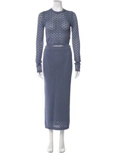 Pre-owned A.l.c Patterned Skirt Set In Blue