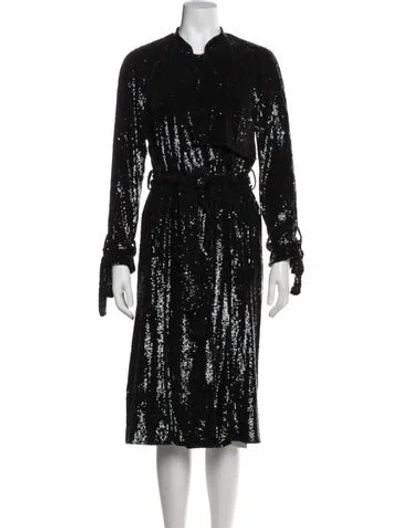 Pre-owned A.l.c Patterned Trench Coat In Black