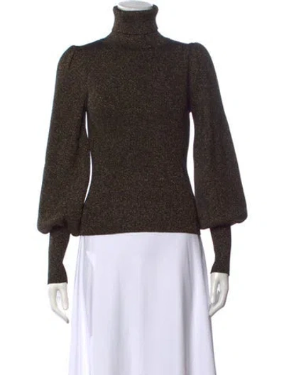 Pre-owned A.l.c Patterned Turtleneck Sweater In Black