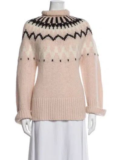 Pre-owned A.l.c Patterned Turtleneck Sweater In Pink
