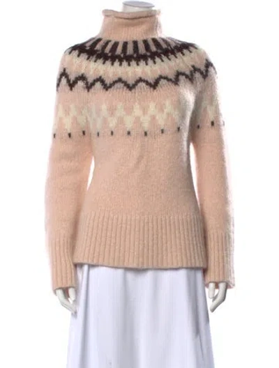 Pre-owned A.l.c Patterned Turtleneck Sweater In Pink