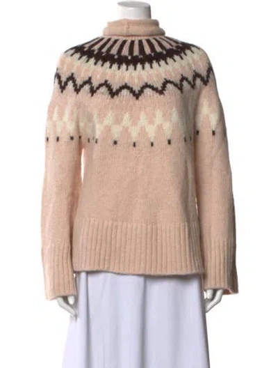 Pre-owned A.l.c Patterned Turtleneck Sweater In Pink