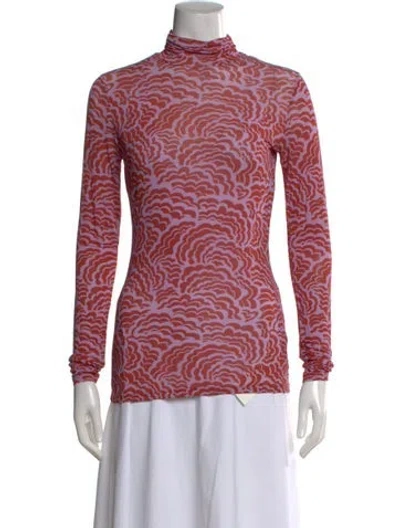 Pre-owned A.l.c Patterned Turtleneck Top In Purple