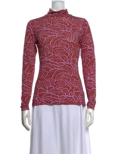Pre-owned A.l.c Patterned Turtleneck Top W/ Tags In Purple