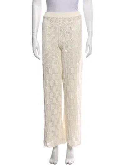 Pre-owned A.l.c Patterned Wide Leg Pants In Neutral