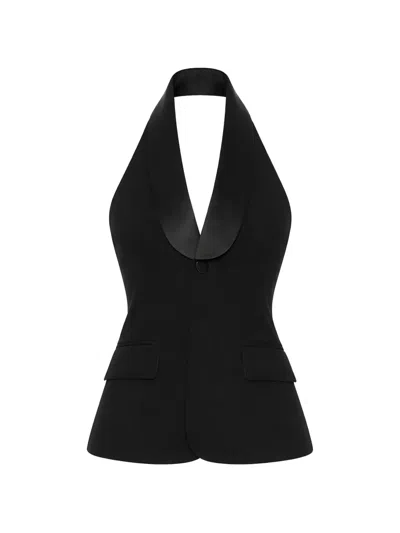 A.l.c Payton Halter-neck Top In Black