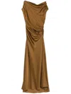 A.l.c . Penny Ruched One-shoulder Satin Gown In Brown