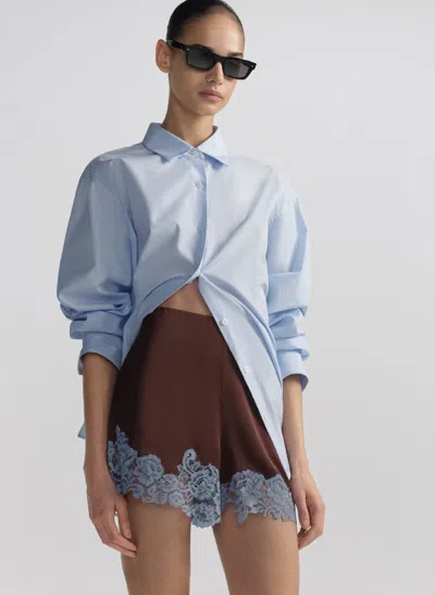 A.l.c Pipa Satin And Lace Short In Blue