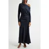 A.l.c . Piper Asymmetric Long Sleeve Dress In Dark Sapphire