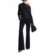 A.l.c Piper Satin Off The Shoulder Top In Black In Black