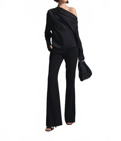 A.l.c Piper Satin Off The Shoulder Top In Black