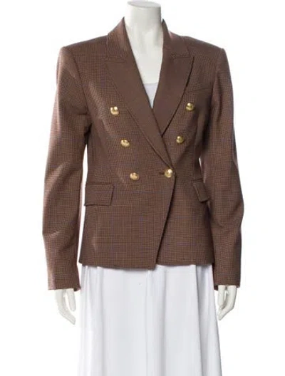 Pre-owned A.l.c Plaid Print Blazer In Brown