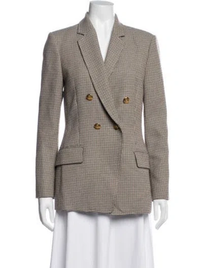 Pre-owned A.l.c Plaid Print Blazer In Brown