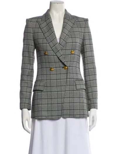 Pre-owned A.l.c Plaid Print Blazer In Gray