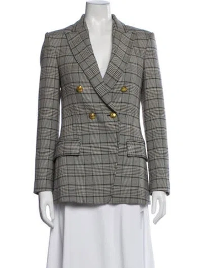 Pre-owned A.l.c Plaid Print Blazer In Gray