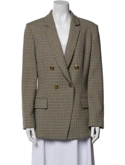 Pre-owned A.l.c Plaid Print Blazer In Neutral