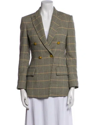Pre-owned A.l.c Plaid Print Blazer In Neutral