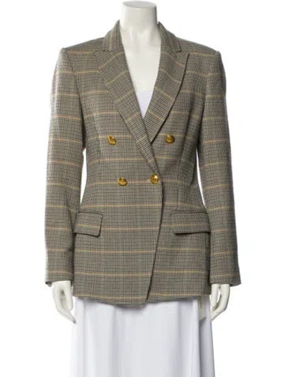 Pre-owned A.l.c Plaid Print Blazer In Neutral