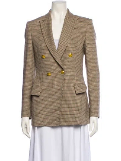 Pre-owned A.l.c Plaid Print Blazer In Neutral