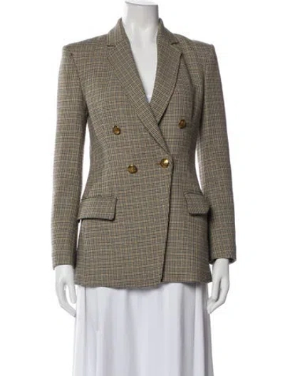 Pre-owned A.l.c Plaid Print Blazer In Neutral