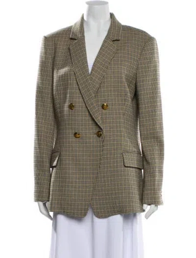 Pre-owned A.l.c Plaid Print Blazer In Neutral