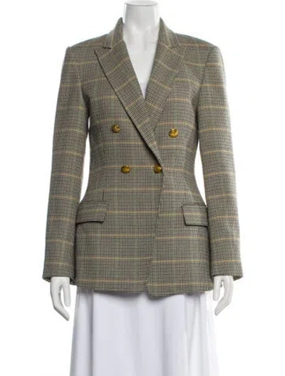 Pre-owned A.l.c Plaid Print Blazer In Neutral