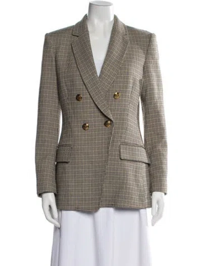 Pre-owned A.l.c Plaid Print Blazer In Neutral