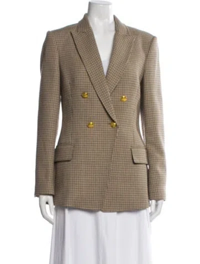 Pre-owned A.l.c Plaid Print Blazer In Neutral