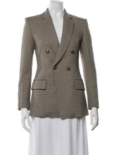Pre-owned A.l.c Plaid Print Blazer In Neutral