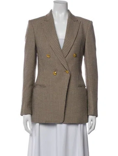 Pre-owned A.l.c Plaid Print Blazer In Neutrals