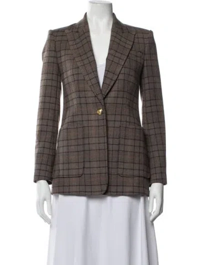 Pre-owned A.l.c Plaid Print Blazer In Neutrals
