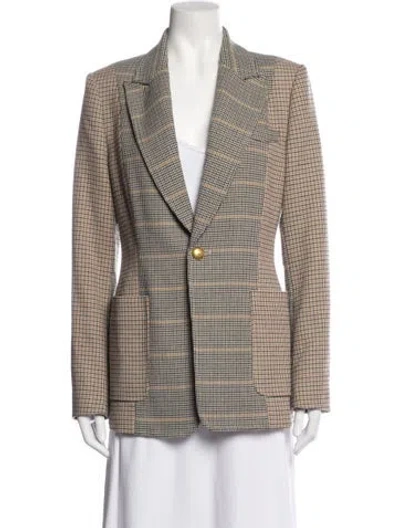Pre-owned A.l.c Plaid Print Blazer In Neutrals