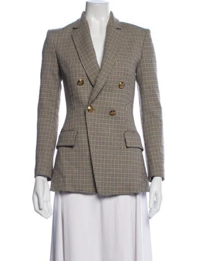 Pre-owned A.l.c Plaid Print Blazer In Neutrals