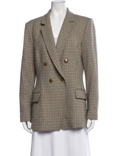Pre-owned A.l.c Plaid Print Blazer In Neutrals