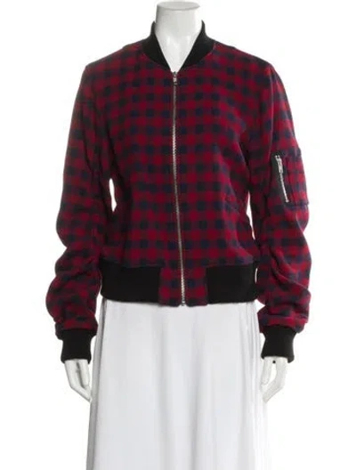 Pre-owned A.l.c Plaid Print Bomber Jacket In Multi