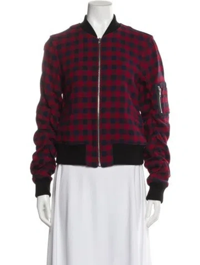 Pre-owned A.l.c Plaid Print Bomber Jacket In Multi