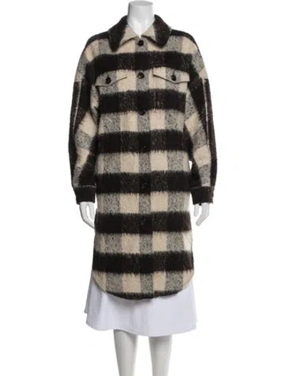 Pre-owned A.l.c Plaid Print Coat In Neutral