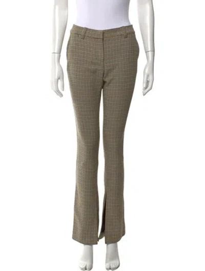 Pre-owned A.l.c Plaid Print Flared Pants In Neutral