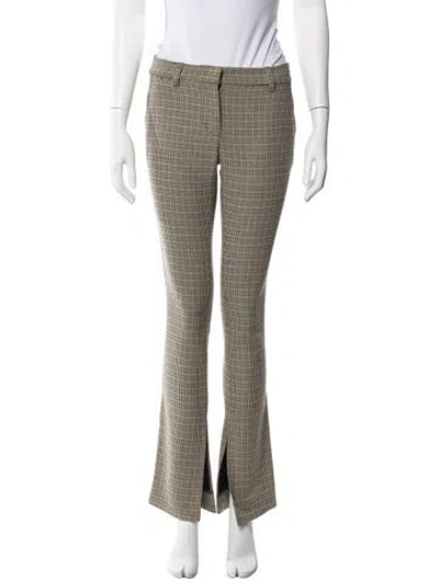 Pre-owned A.l.c Plaid Print Flared Pants In Neutrals