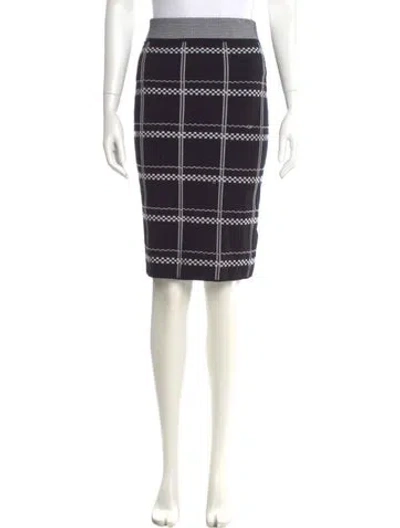 Pre-owned A.l.c Plaid Print Knee-length Skirt In Black